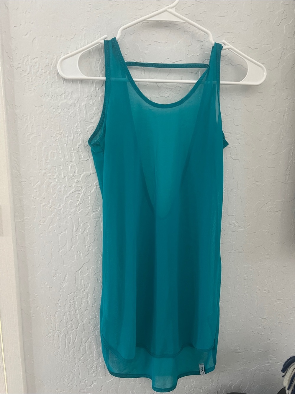 5 Dancewear Teal Sleeveless sheer over leotard tank